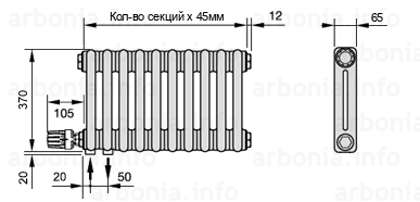 Схема (чертеж) радиатор